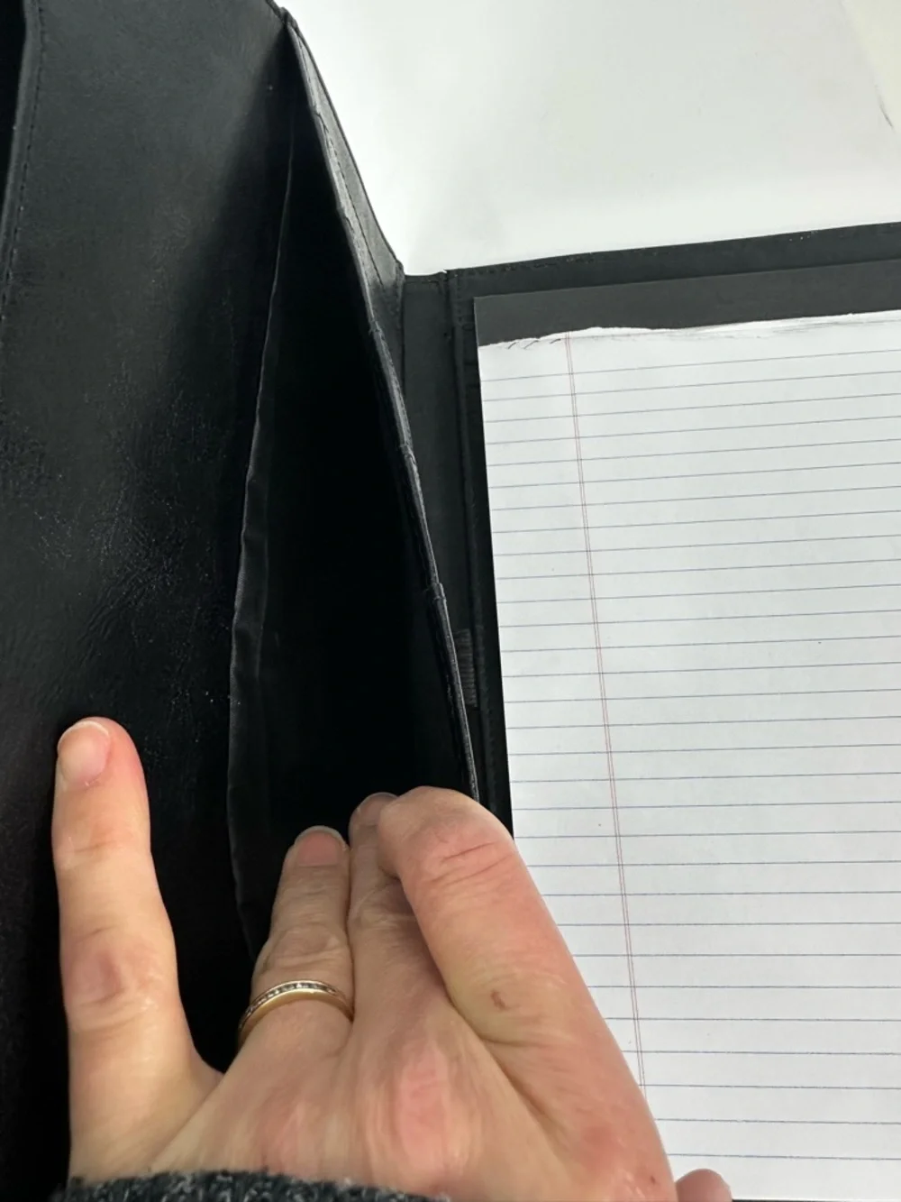 Leed's PPD Black Padfolio with Front Pocket, Legal Pad, & Inner Tablet Pocket